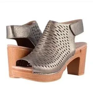 Dansko Danae Metallic Perforated Block Heel Mules 39